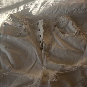 White Levi 501 shorts